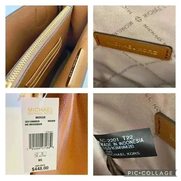 Michael Kors purse Mercer messenger crossbody in brown signature - Picture 8 of 10